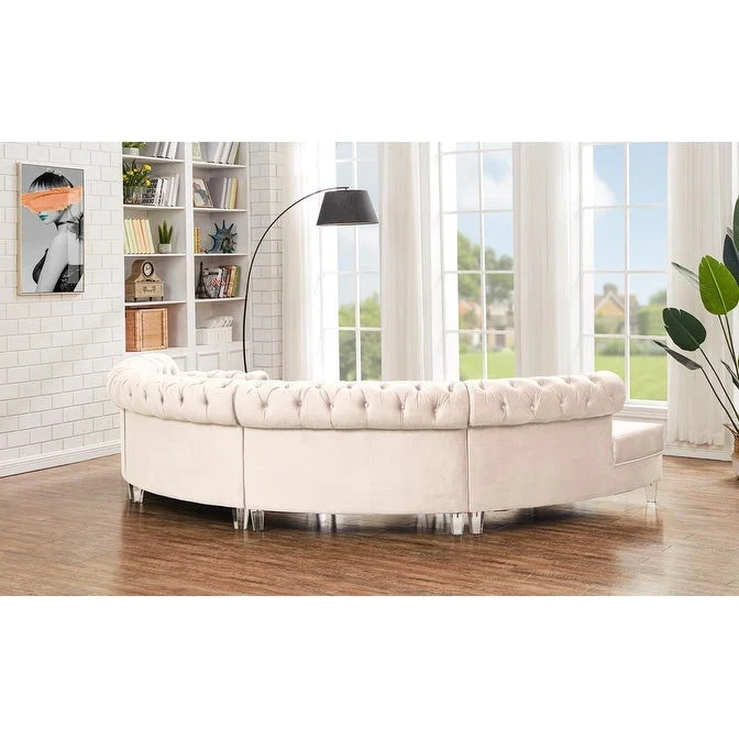 138.6 Velvet curved sofa Symmetrical Modular Sectional