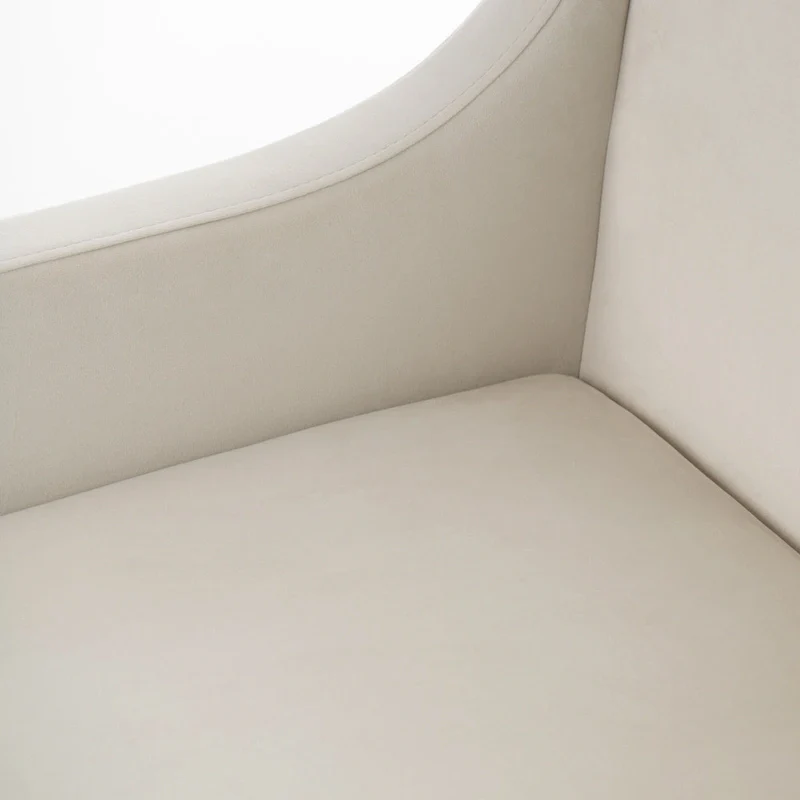 Modrest Elijah Modern Beige & Copper Antique Brass Dining Chair