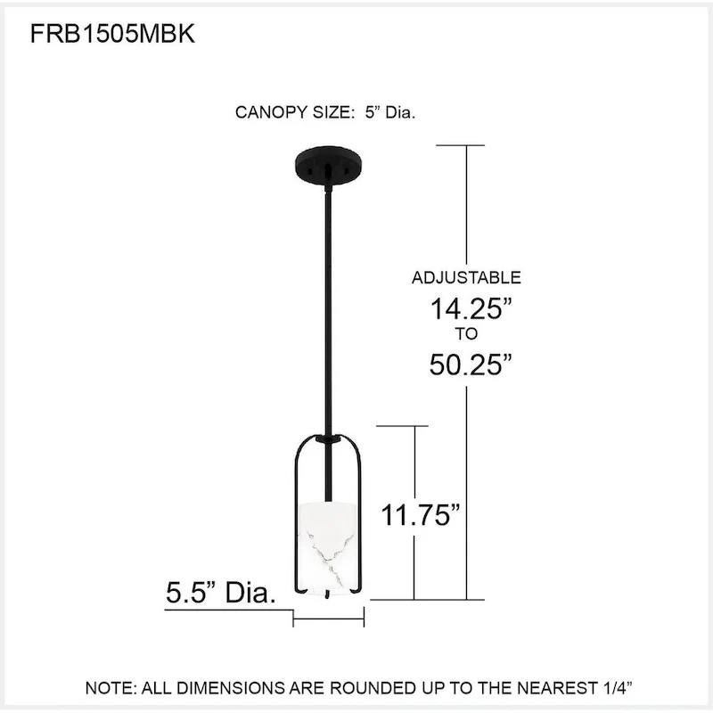 Fairbanks 1-Light Matte Black Mini Pendant Light