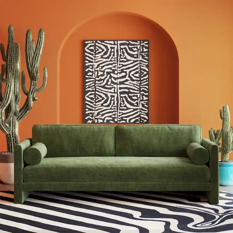 Poly & Bark Lea 90   Sofa - Includes 2 Bloster Pillows and Removable Cushion Covers