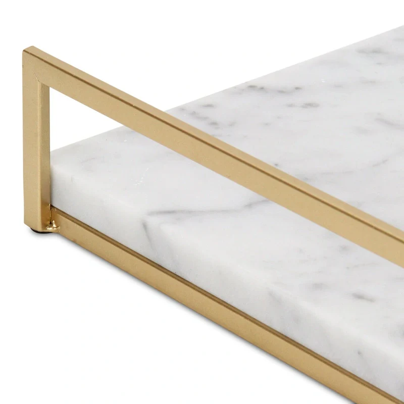 Sarraseau Marble and Gold Frame Tray