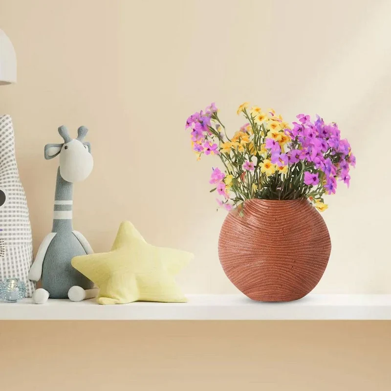 Terracotta Rustic Southwestern Round Vase