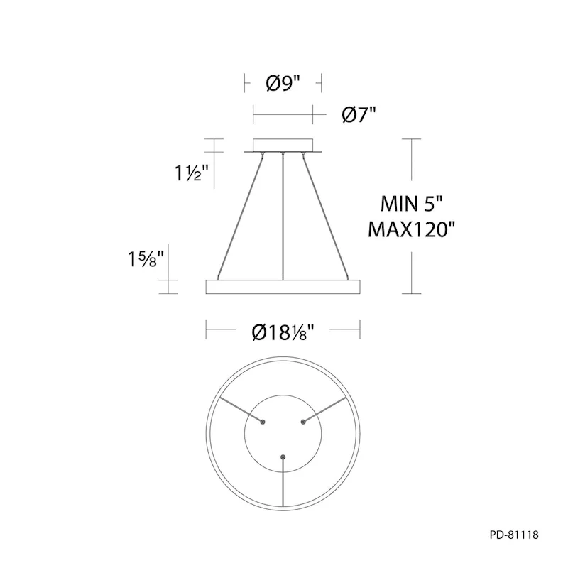 Sirius LED Pendant in 3000K