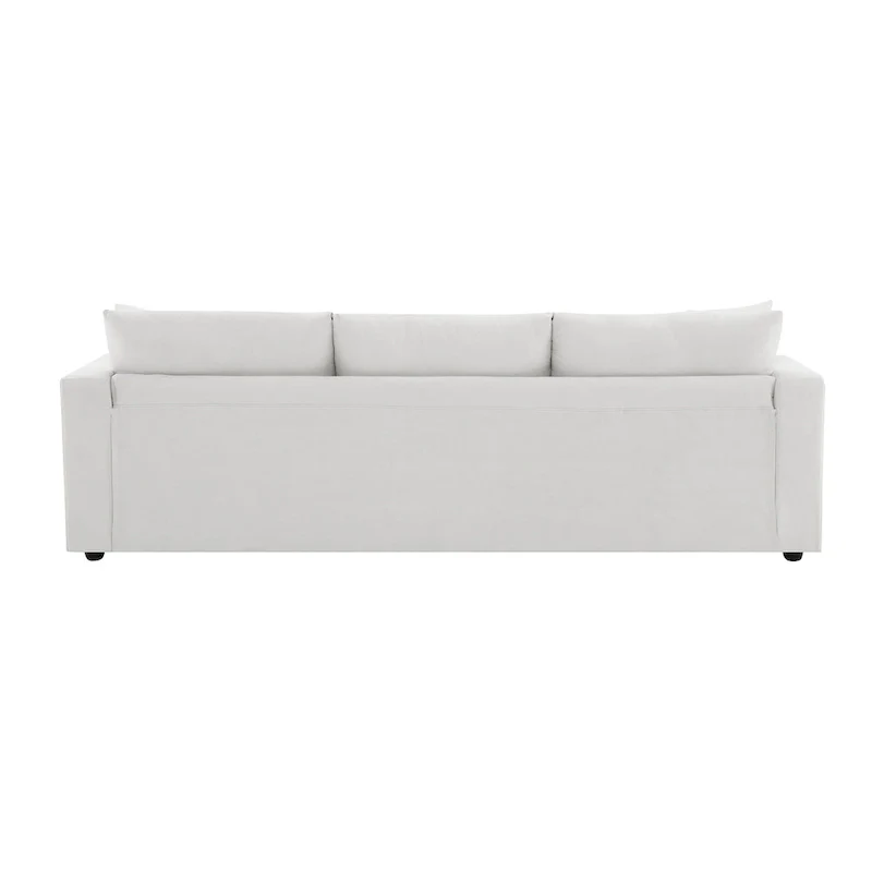 4-Seat Polyester L-Shaped Sectional Sofa with Convertible Ottoman