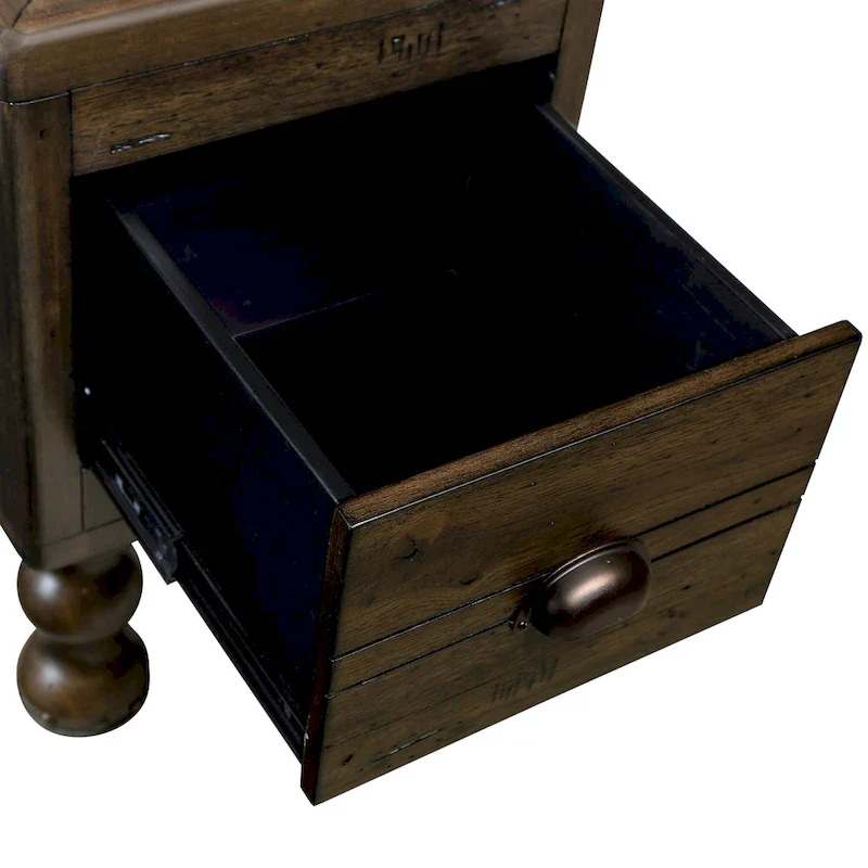 Solid Wood Rectangle End Table with Drawer