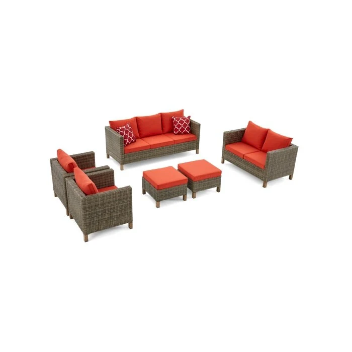 6 Piece Sectional Seating Group with Cushions