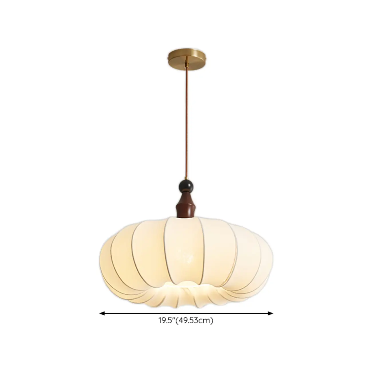 Modern White Fabric Globe Pendant Light with Adjustable Height