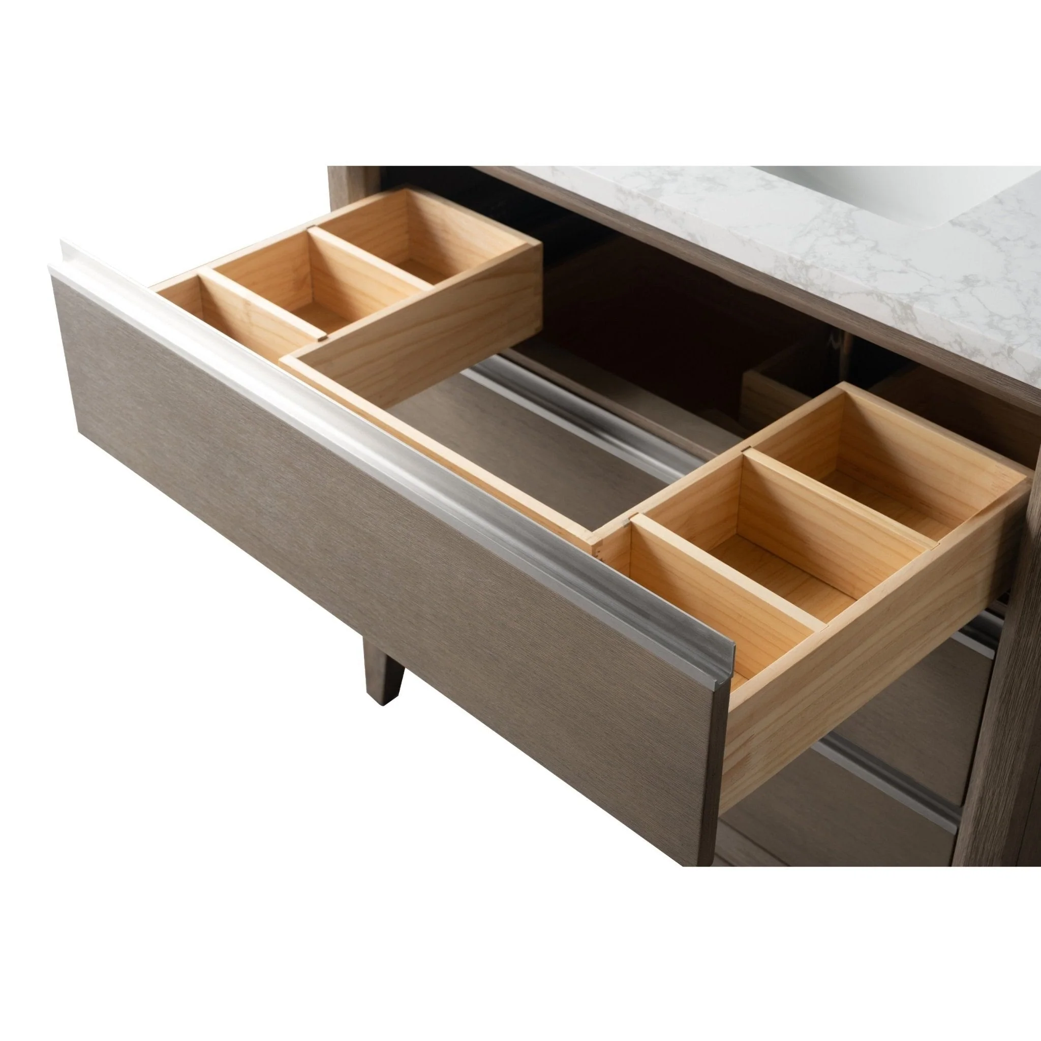 Vanity Art Bathroom Vanity with Ceramic Sink and Engineered Marble Top