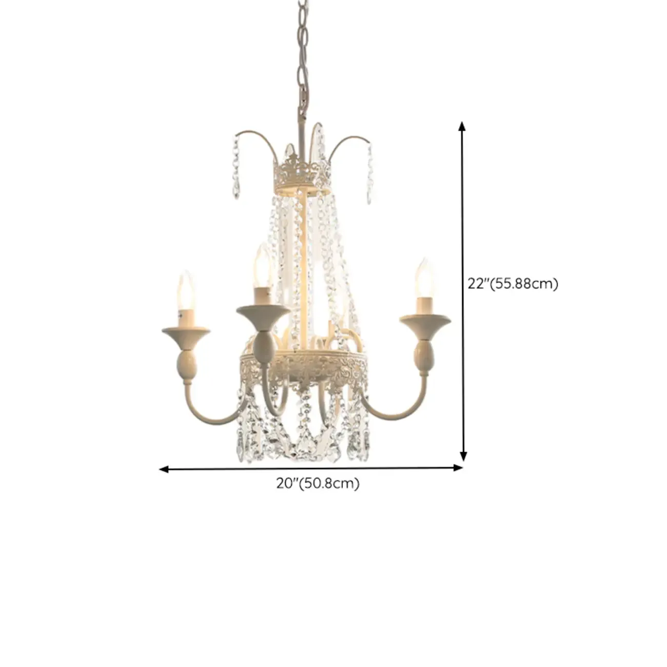 Modern Chalk Candelabra Metal Crystal Chandelier