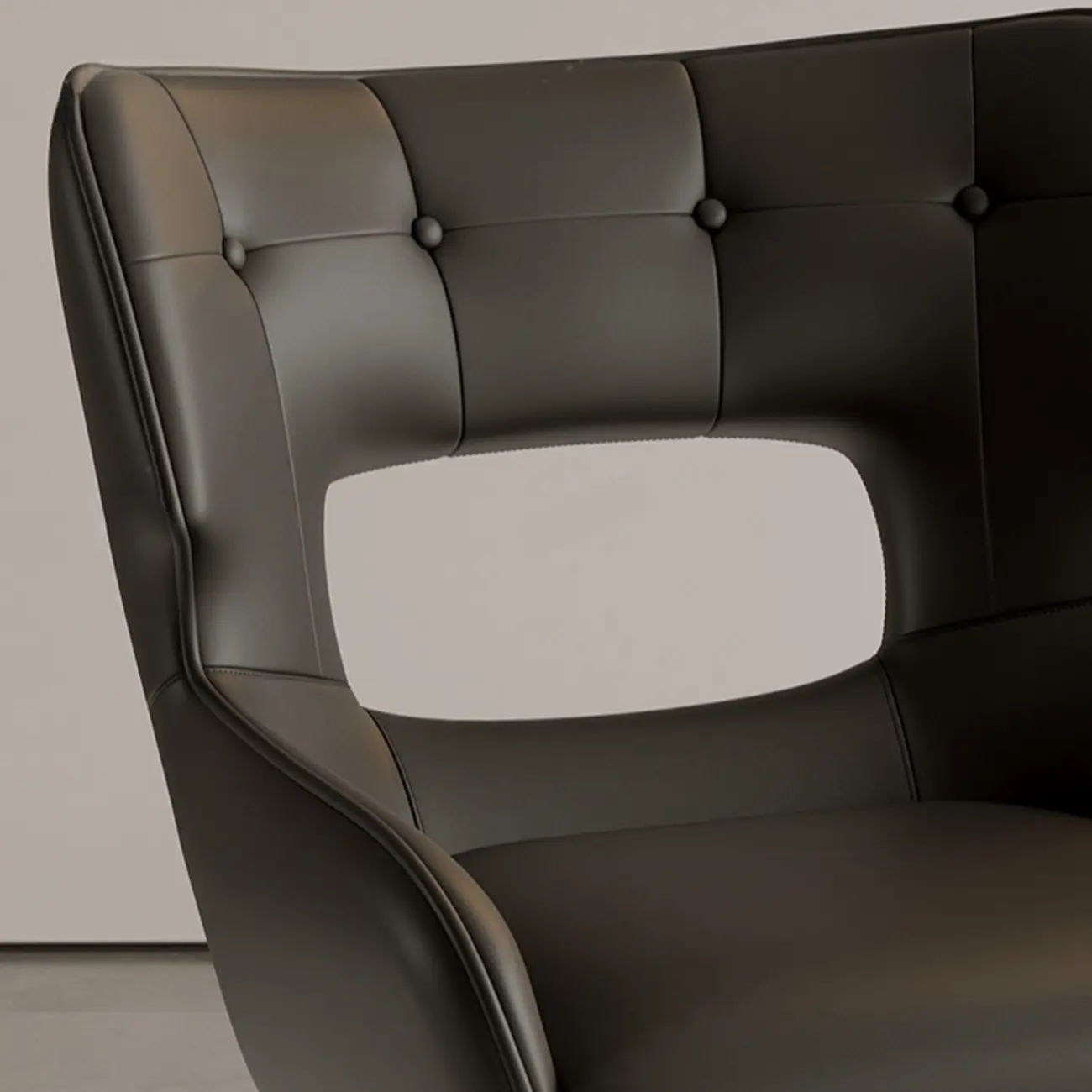 Modern Faux Leather Open Back Arm Dining Chair