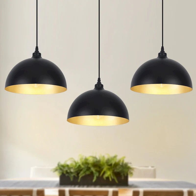 1 - Light 11.8  W Single Dome Pendant for Kitchen Island Dining Room (Set of 3) - W 11.81 in