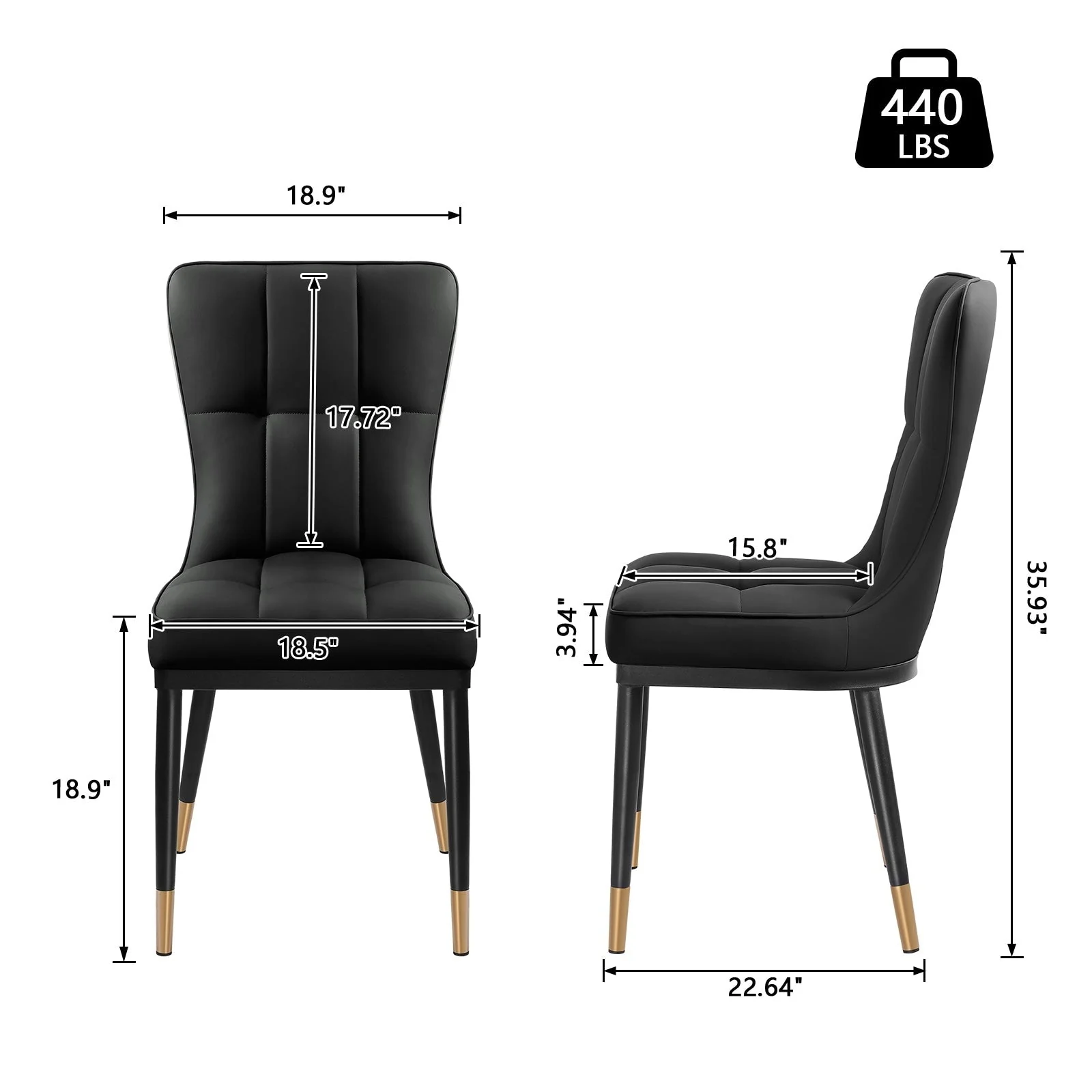 Faux Leather Upholstered Dining Chairs Set of 2/4