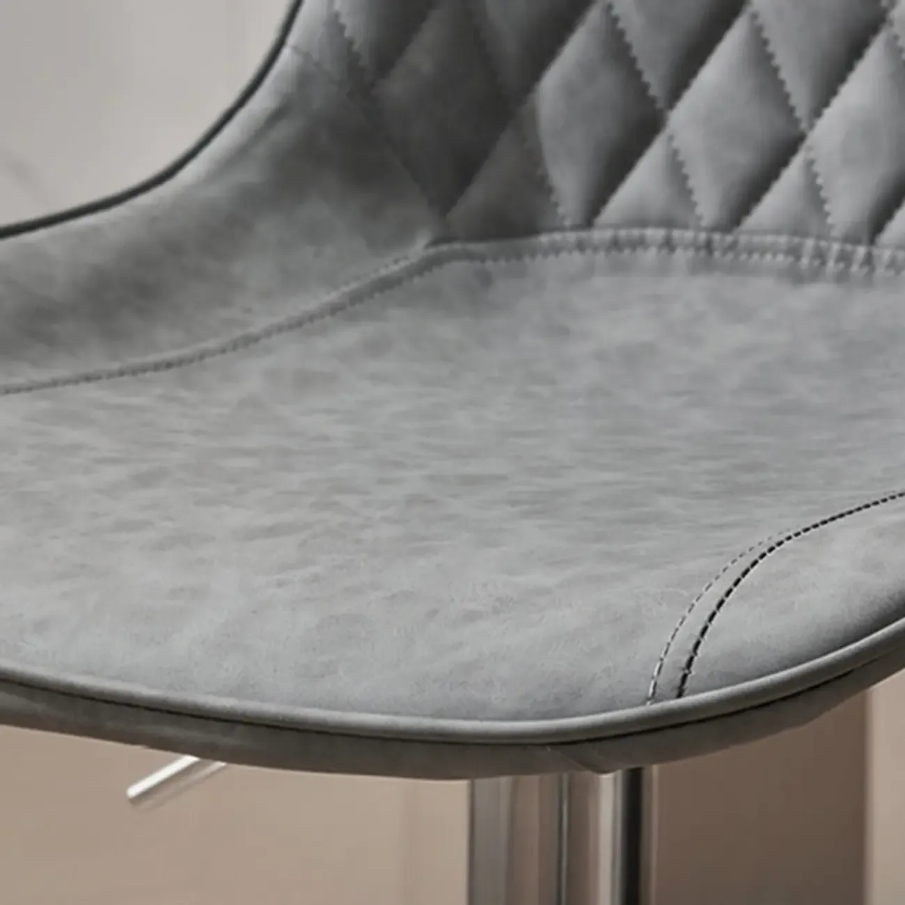 Chic Leather Tufted Swivel Adjustable Bar Stool