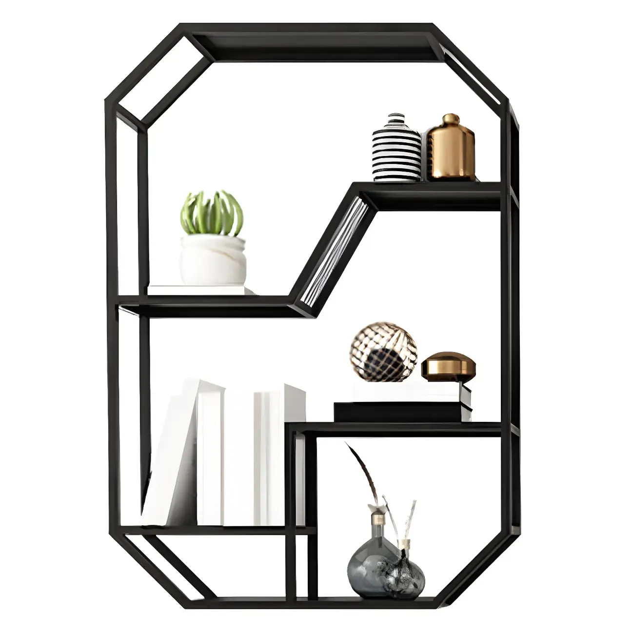 Simple Metal Black Wall-Mounted Wine Bottle Rack