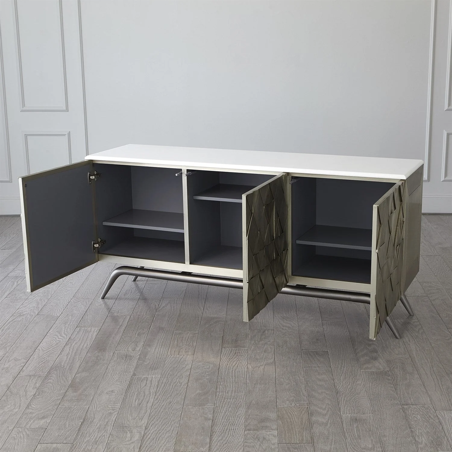 Triangle Cabinet-Silver