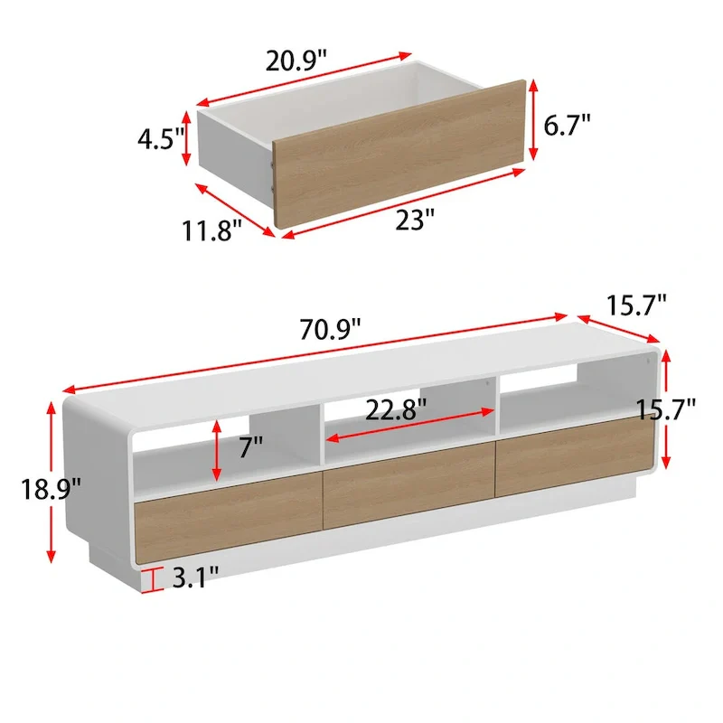 Innovative Rebound Drawer TV Stand: A Fusion of Function & Style - 70.9