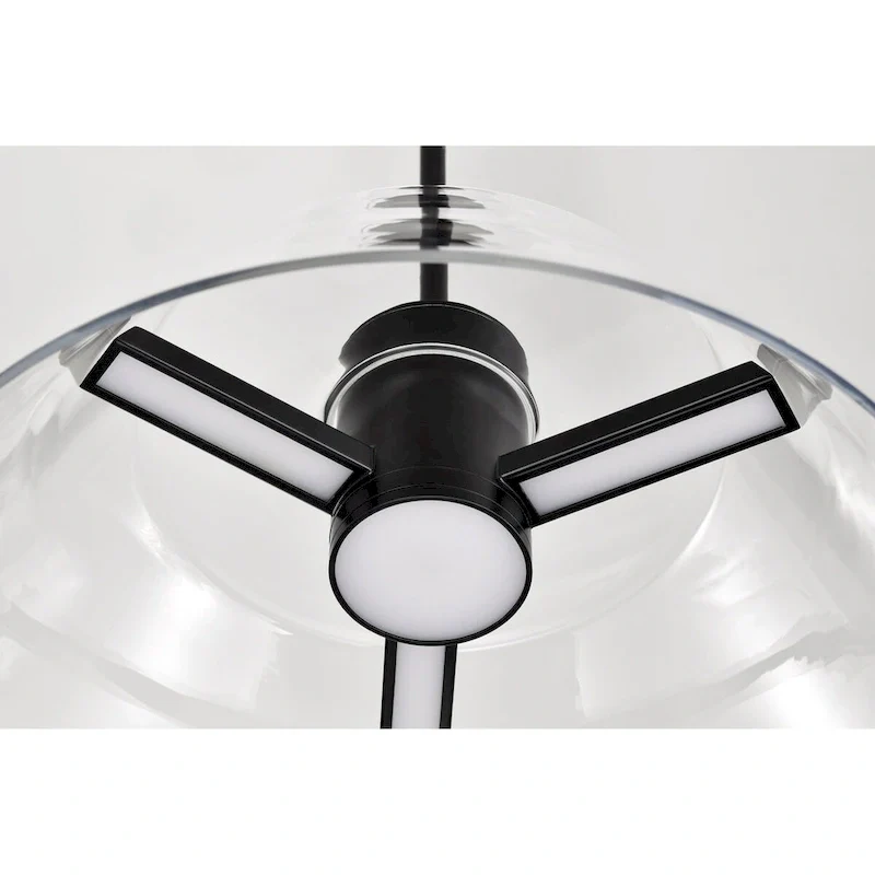 Edmond 17 Inch LED Pendant Matte Black with Clear Glass - Matte Black