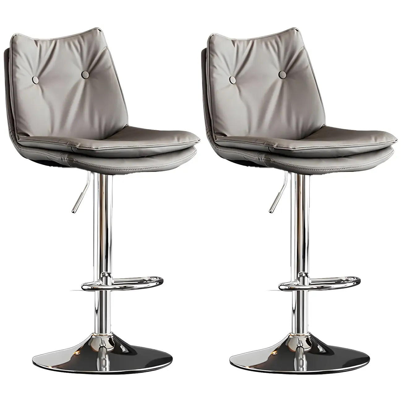 Modern Adjustable Leather Swivel Bar Stools