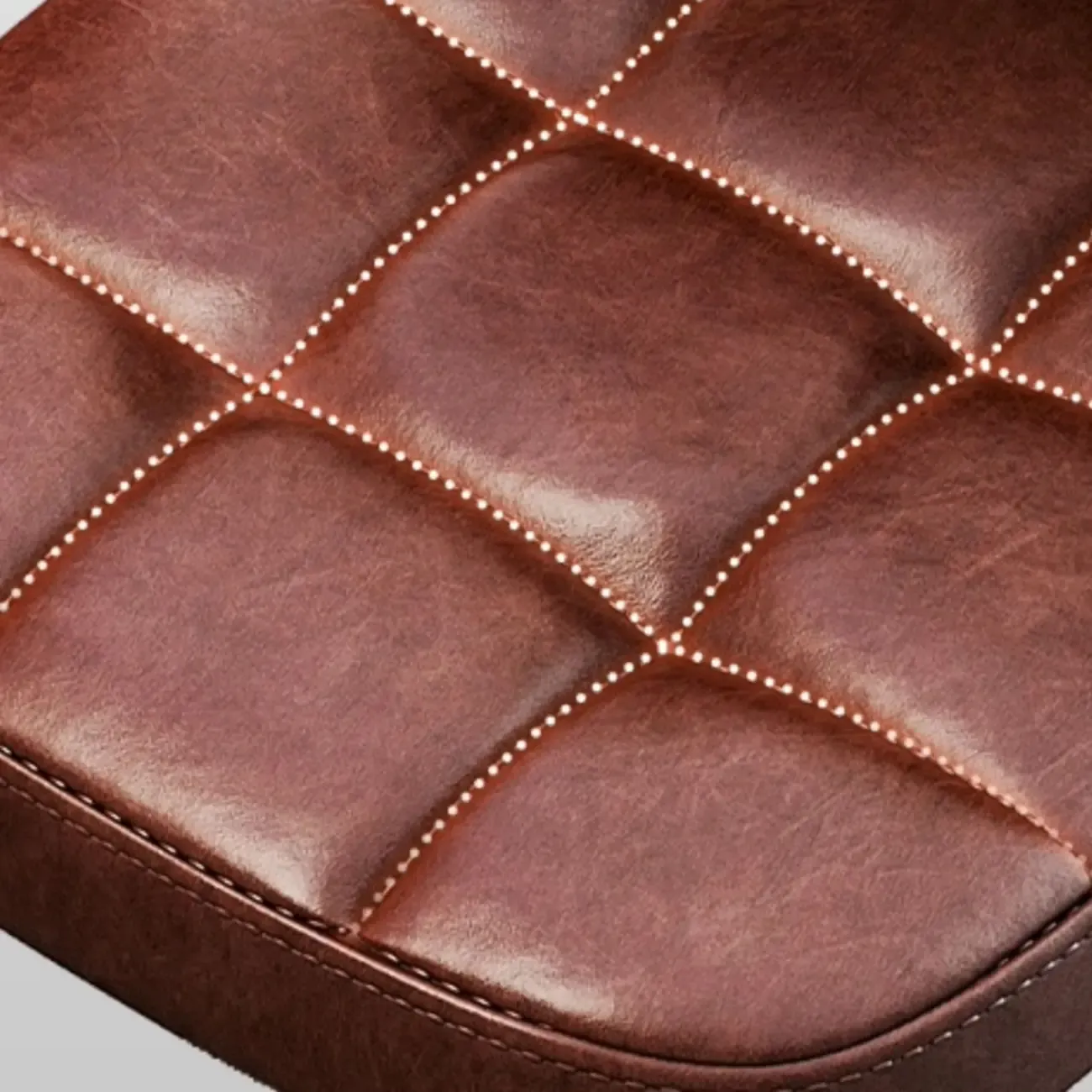 Casual Rawhide Bar Stools in Cognac with Back Quadrilateral Seat and Leg Rest