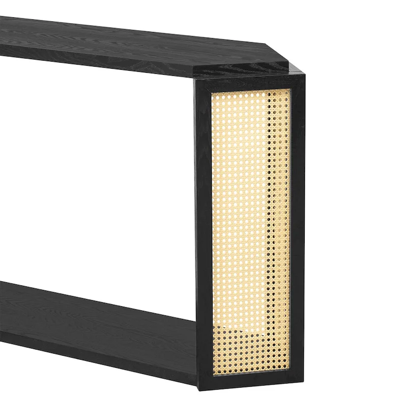 53 Arrow Console Table with Woven Rattan