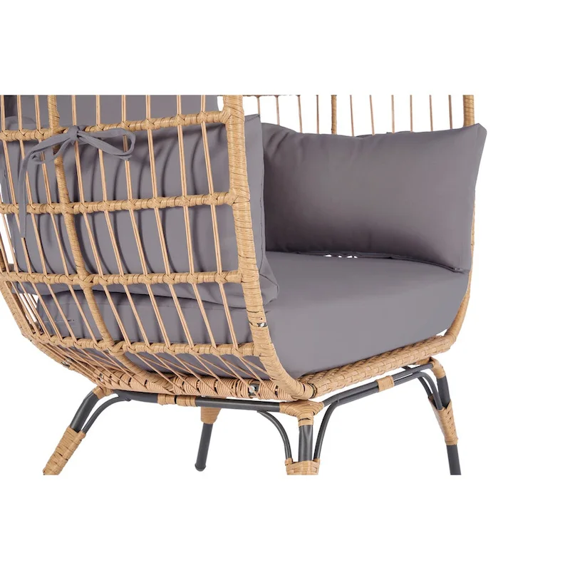 Steel Frame Wicker Egg Chair Max 440lb Capacity
