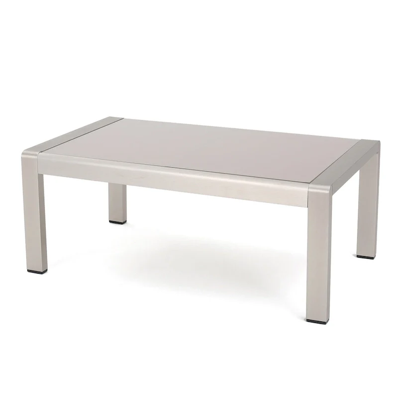 Aviara Aluminum Loveseat and Coffee Table by Christopher Knight Home
