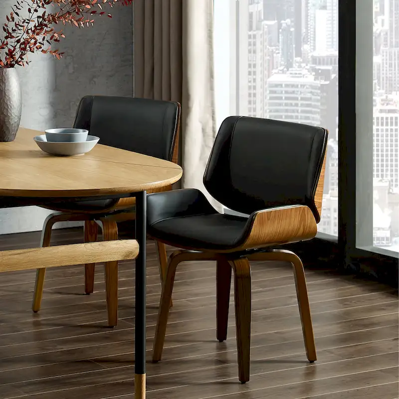 Art Leon Swivel Wooden Upholstered Dining Chairs (Set of 2)