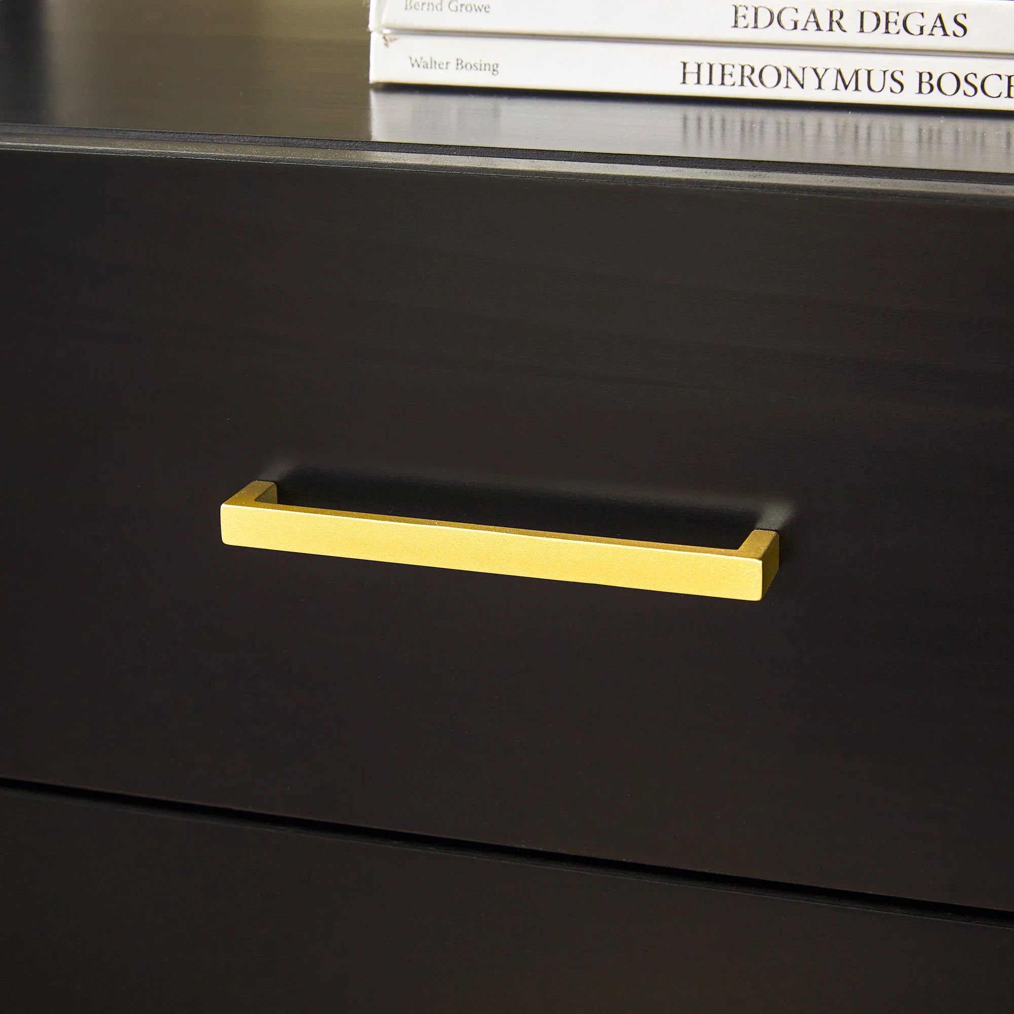 Isla Modern Easy Assembly Solid Wood 6-Drawer Dresser with Glass Top