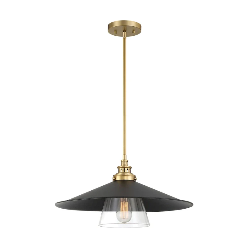 Minka Lavery Segan Coal And Soft Brass Pendant Light