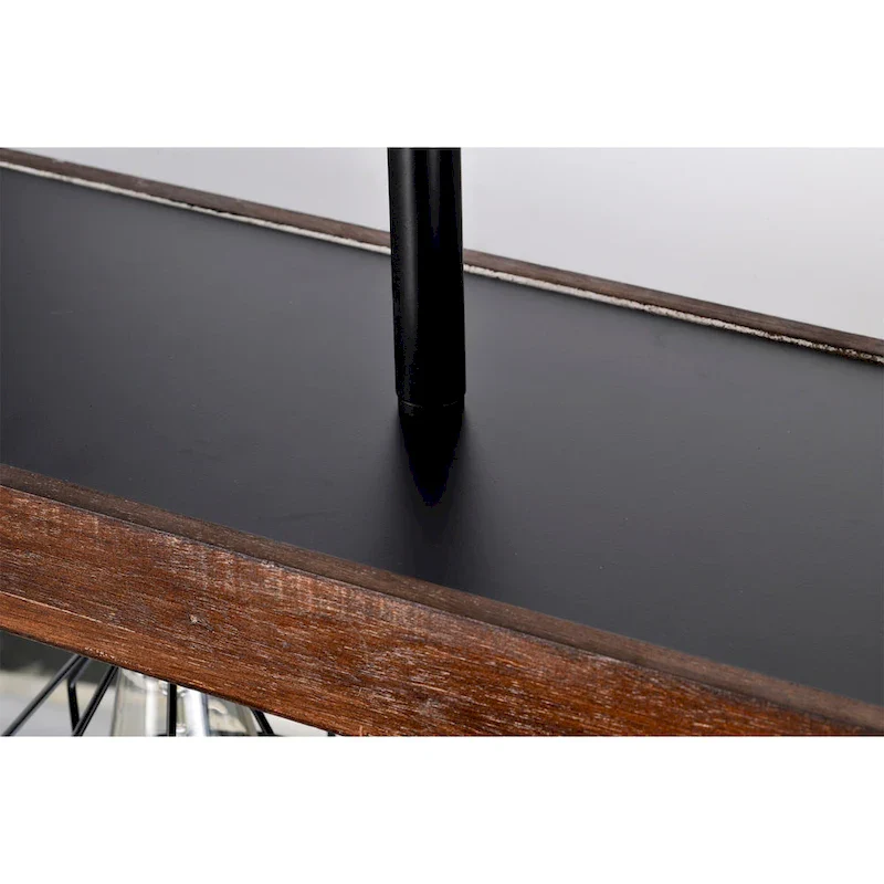 Malli Farmhouse Kitchen Island Chandelier Wood Grain Finish Metal Matte Black Lighting - Matte Black and Wood Grain