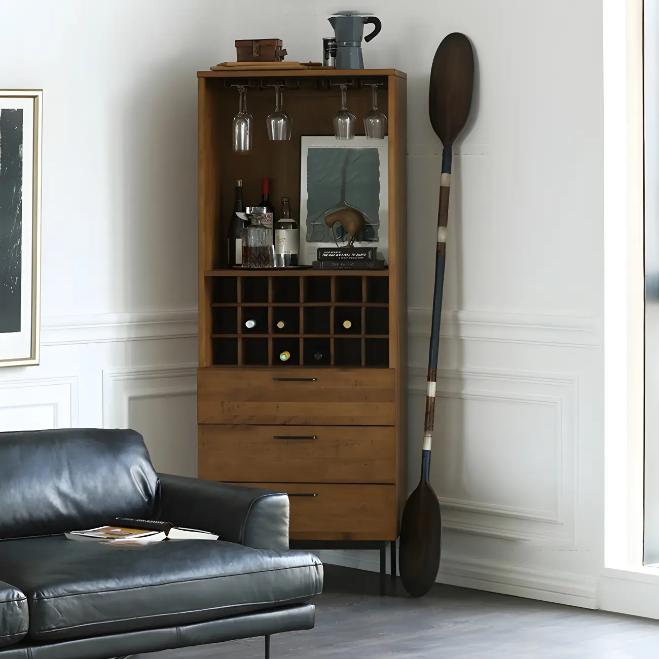 Stackable Rustic Medium Wood Wine Rack Over 25 Bottles