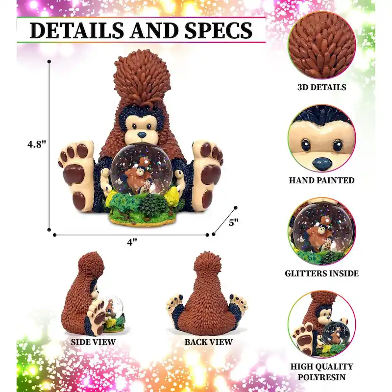 CoTa Global Big Foot Beautiful Pink Sparkle Snow Globe Decor - 45mm