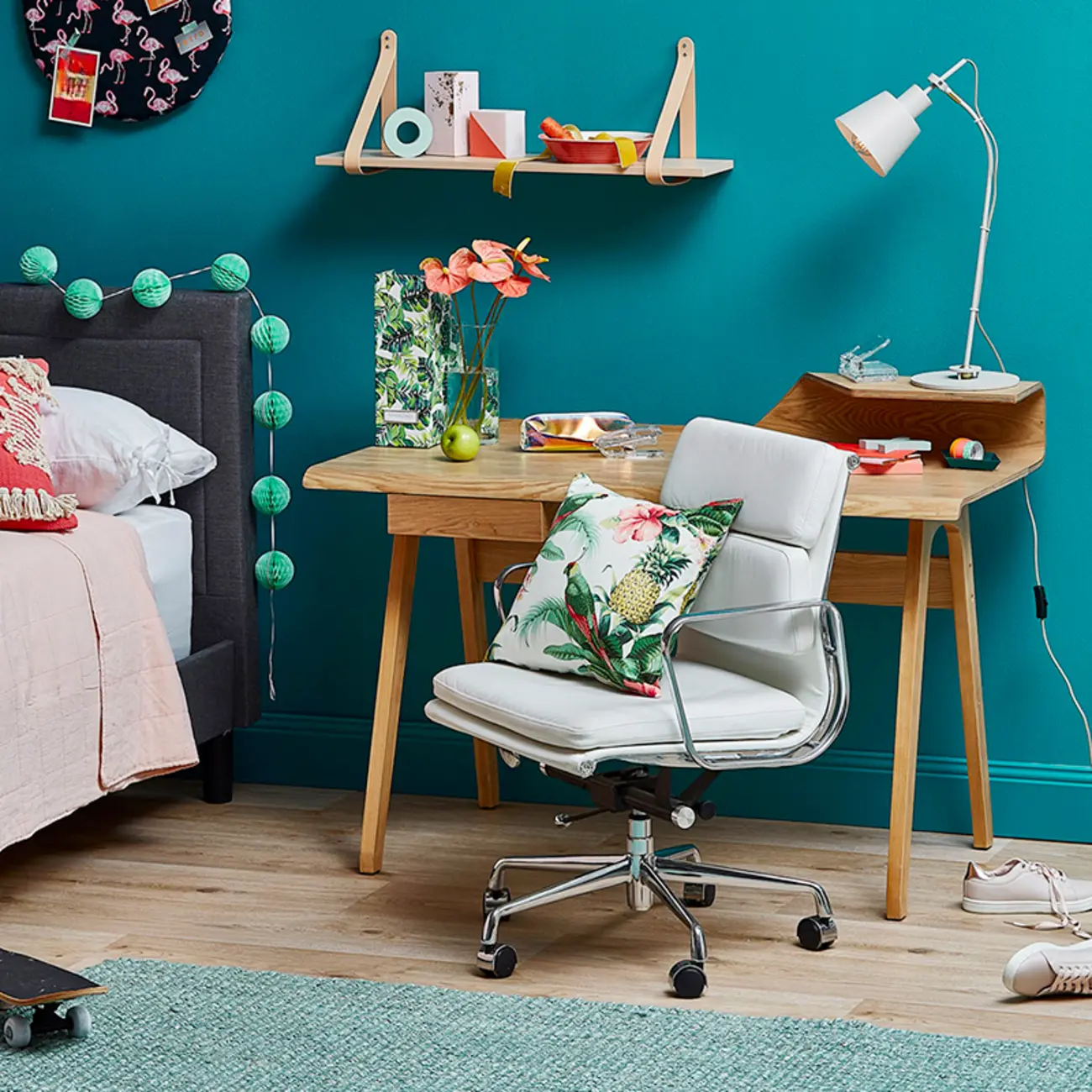 Modern Silver Metal White Leather Swivel Office Chair