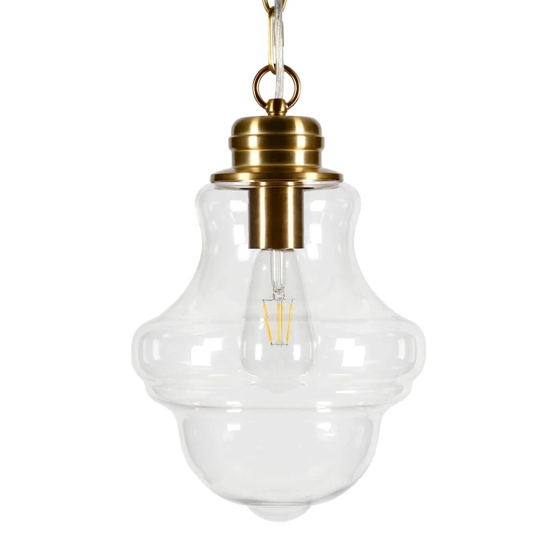 Annie Brass and Clear Glass Pendant - Brass/Clear