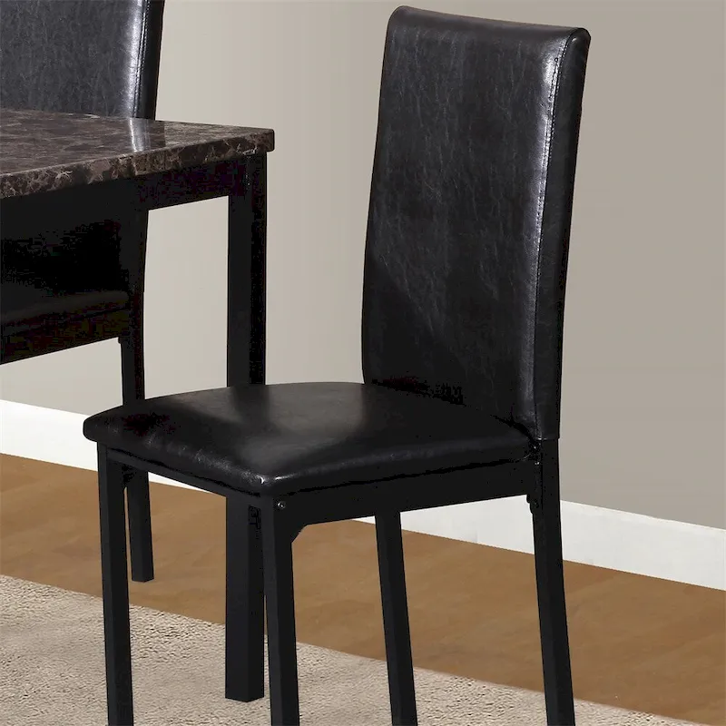 Faux Leather Seat Metal Frame Dining Chairs,Set of 4