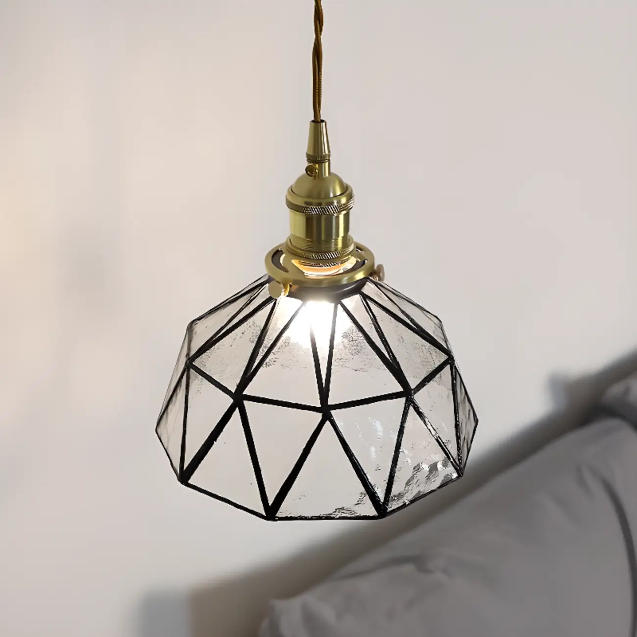 Modern Geometric Glass LED Hanging Pendant Light