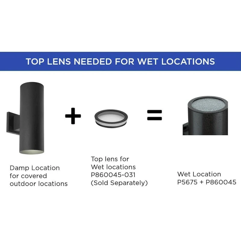 Cylinder Lens Collection Black 5-Inch Round Cylinder Cover - 0.83  x 5  x 5