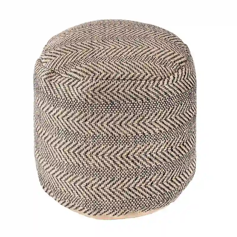 Nuloom Exeter Chevron Braided Jute Ottoman Pouf