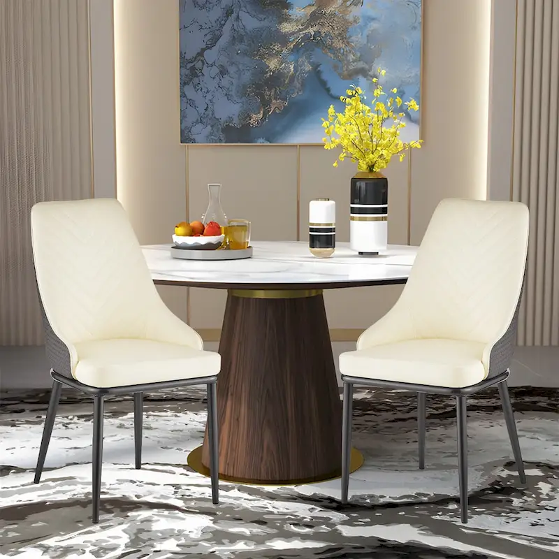 Faux Leather Upholstered Dining Chairs, Set of 4 - 18.1W x 21.3W x 36.6H