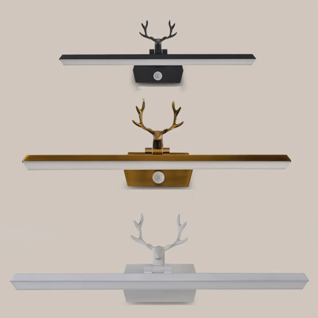 Black LED Wall-Mounted Vanity Lights with Sleek Design