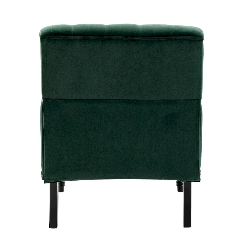 Geltrude Transitional Upholstered Button Tufted Club Chair with turned wooden Legs by HULALA HOME