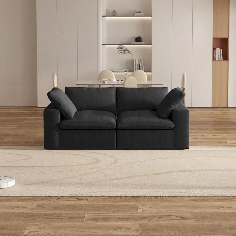 80   Linen Upholstered Loveseat Sofa Sectional Couch