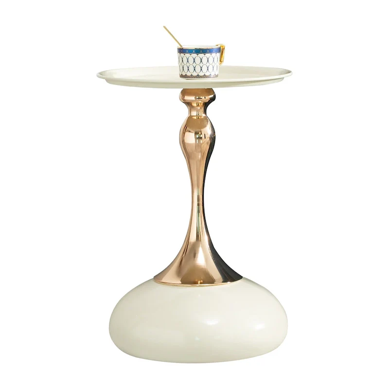 14.96 Gold Finish Carbon Steel Side Table, Modern Design