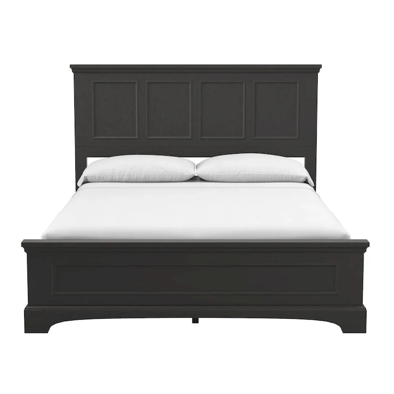 Farmhouse Basics Rustic Black Finish Panel Bed Set