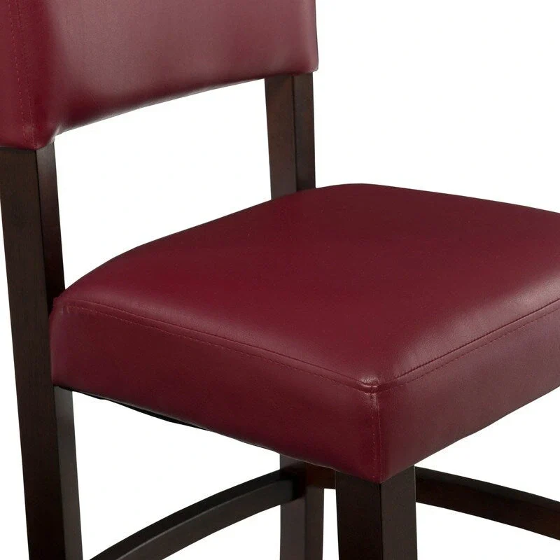 Linon Monte Carlo Stationary Counter Stool, Dark Red Vinyl - N/A