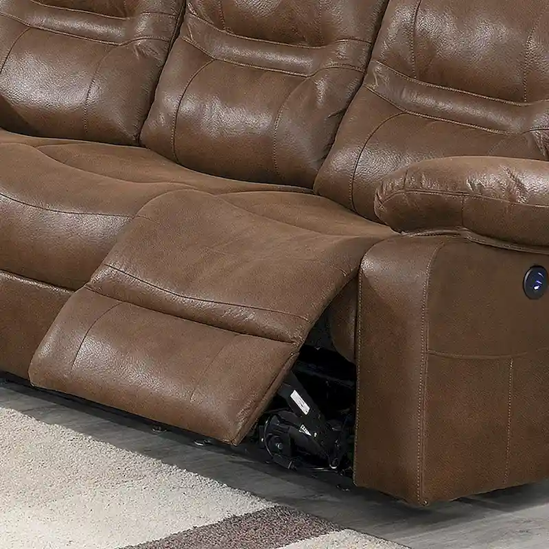 Breathable Leatherette Power Sofa