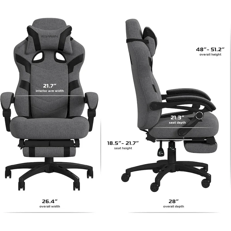 RESPAWN 110 Pro Gaming Chair - Gaming Chair with Footrest, Ergonomic Computer Desk Chair