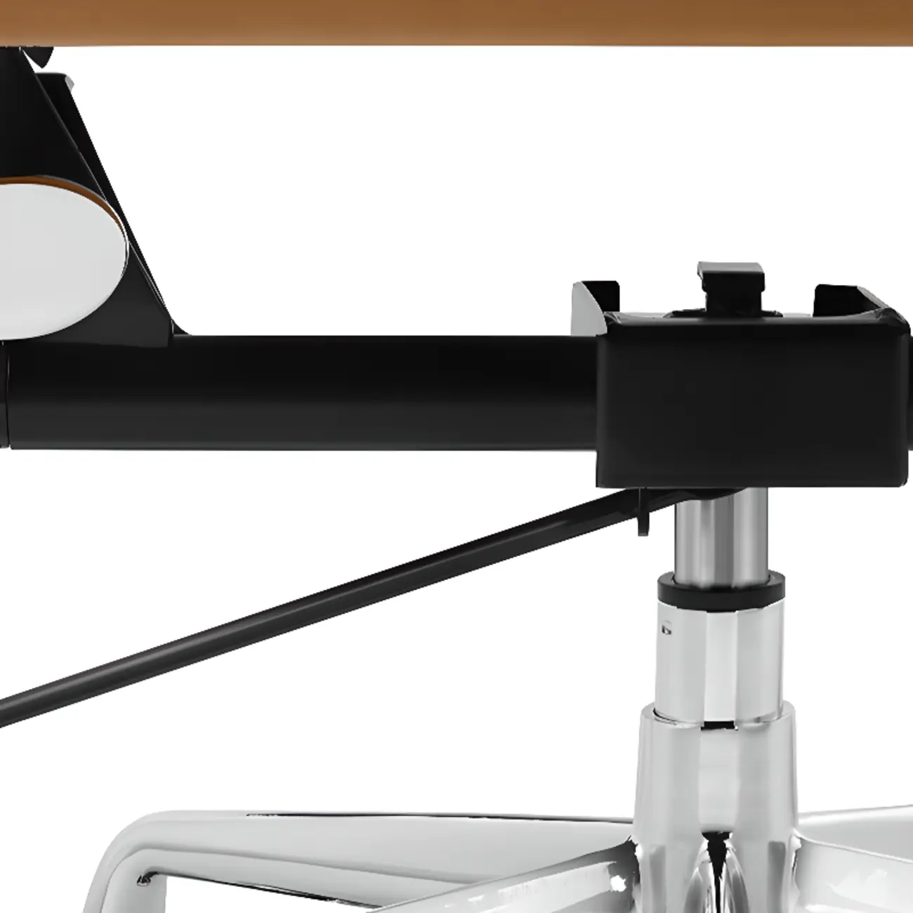 Modern Silver Metal White Leather Swivel Office Chair