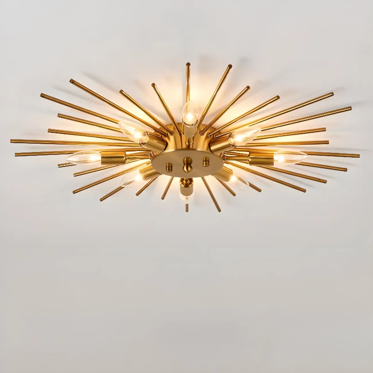 Gold Starburst Sputnik Flush Mount Ceiling Light