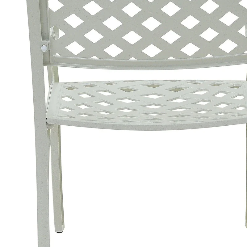 Set of 2 Cast Aluminum Stationary Dining Chairs